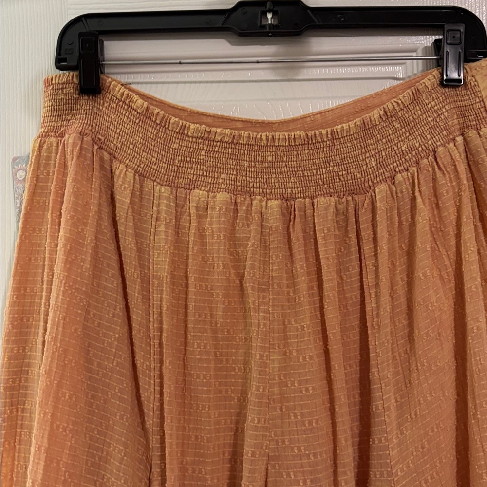 Women's Peach Tiered Ruffle Maxi Pants - Picture 6 of 7